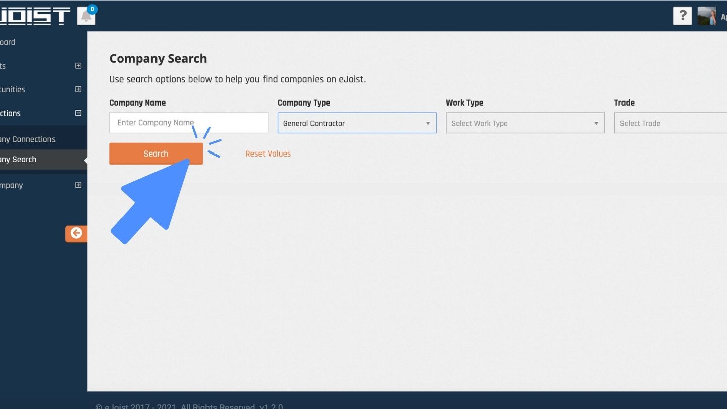click search an option selected in the drop down and the search button being clicked